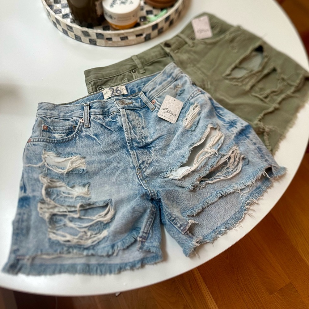 Free People Distressed “Maggie” Shorts